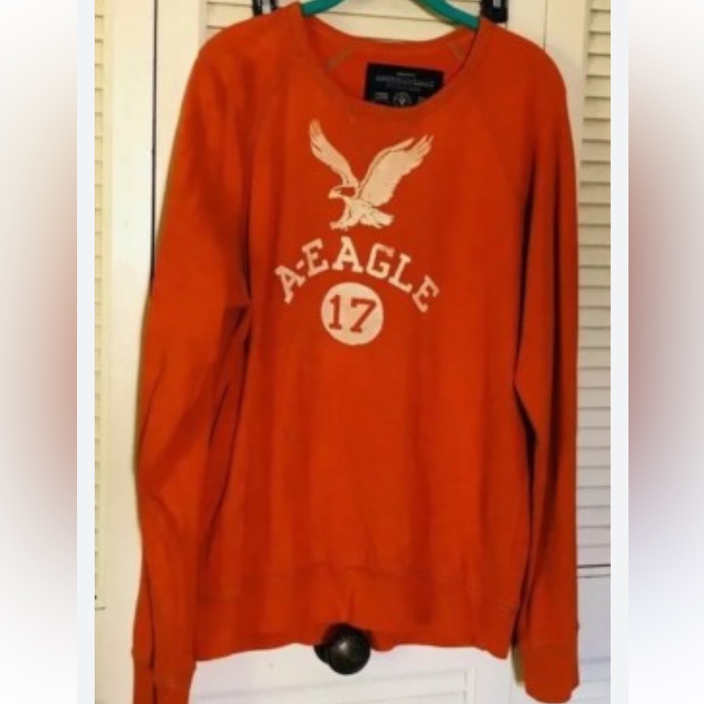 American Eagle Outfitters Men's Bold Orange Crewneck Sweater - Picture 6 of 10